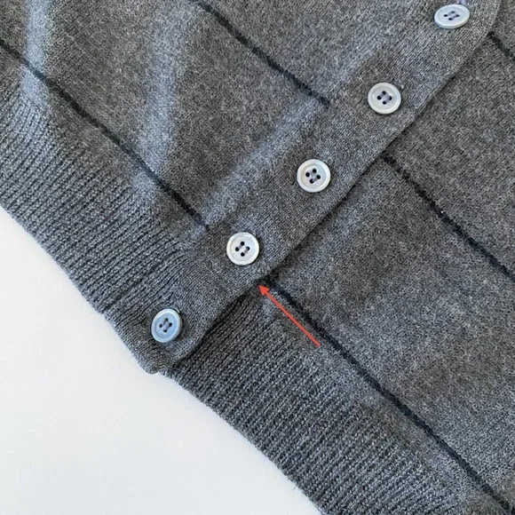 Vintage Ports 100% Wool Striped Vest - Picture 5 of 7